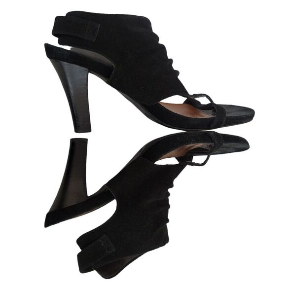 Nine West Black Suede Sandal Pumps 10M - Picture 3 of 6